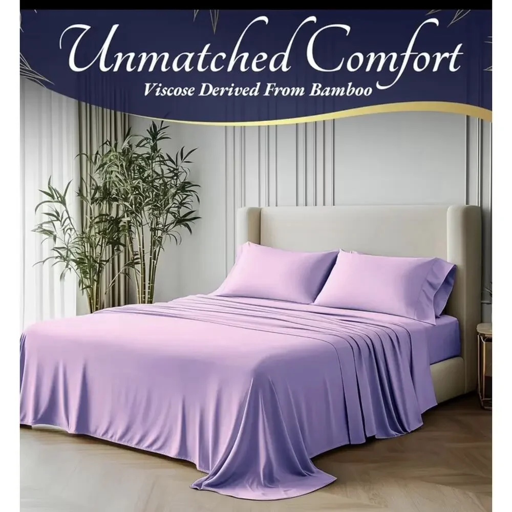 Bamboo Cooling Sheet Set 100% Viscose Twin Size Beige New In Package